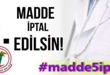 Hekimlerden Tepki: 5. Madde İptal Edilsin!