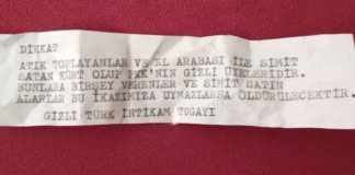 İzmir’de Evlere “Türk İntikam Tugayı” İmzalı Notlar Bırakıldı