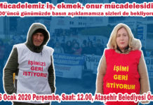 Ataşehir işçileri düzenleyecekleri basın açıklamasına çağırıyor