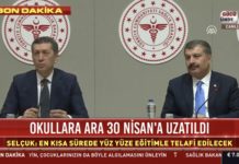 Okullar 30 Nisan’a kadar uzatıldı. Fahrettin Koca: Hastalığa karşı elimizde güçlü bir koz var, yakalanmamak!