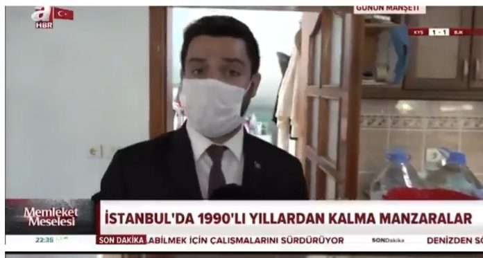 Yandaş haber kanalı “İstanbul’da sular kesik” haberi yaparken arkada çamaşır makinası çalıştığını unuttu!