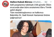 Halkın Hukuk Bürosu açıkladı: Avukat Ebru Timtik yaşamını yitirdi