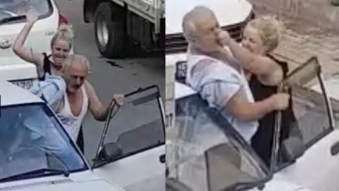 Trafikte saldırdığı kadın sürücüden dayak yiyen erkek sürücü kaçtı!