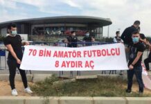 Amatör lig futbolcuları TFF’yi protesto etti