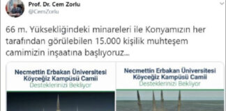 Bilim yeri olması gereken üniversitelerde, rektör cami için IBAN dağıtıyor!