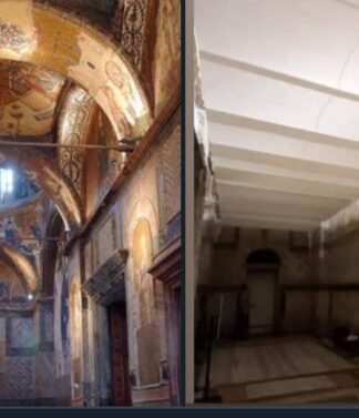 Camiye çevrilen tarihi müzenin mozaikleri kapatıldı, dokusu bozuldu