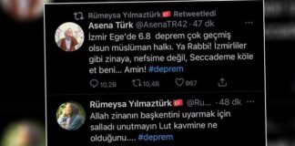 Deprem sonrası gericilerden iğrenç paylaşımlar