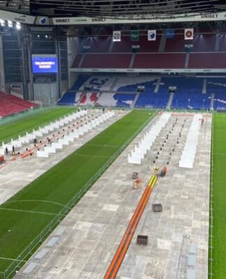 Kopenhag’daki Parken stadyumu Kovid-19 test alanına dönüştürüldü