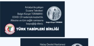 TTB, iki sağlık çalışanının virüsten dolayı yaşamını yitirdiğini açıkladı
