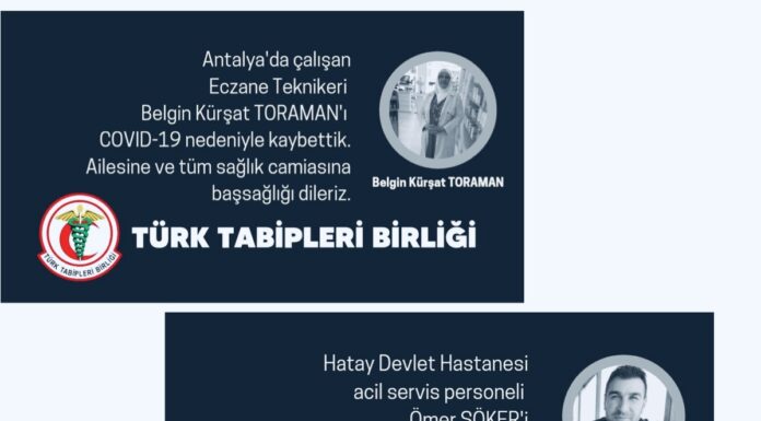 TTB, iki sağlık çalışanının virüsten dolayı yaşamını yitirdiğini açıkladı