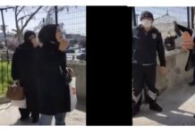 Üsküdar’da camiye girmek isteyen kadın, bir erkek tarafından engellendi!
