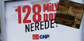 AKP “128 milyar dolar nerede?” afişini savcılık kararıyla CHP binasından indirdi!