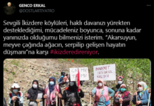 İkizdere direnişine bir destek de Genco Erkal’dan geldi
