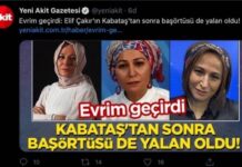 “Kabataş’ta başörtülü kadına saldırı” yalanını ortaya atan Elif Çakır başörtüsünü çıkardı, gerici Akit Gazetesi, “Kabataş’tan sonra başörtüsü de yalan oldu” ifadesini kullandı