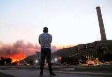 Milas’ta yangın termik santralin dibine geldi