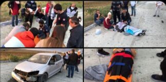 Grev alanına giden Bel Kalper işçileri trafik kazası geçirdi