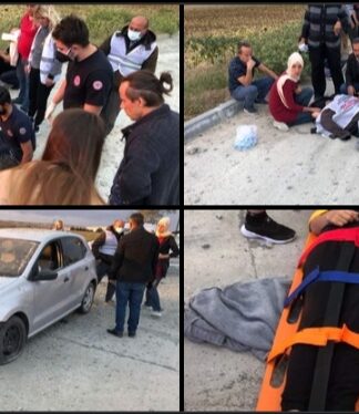 Grev alanına giden Bel Kalper işçileri trafik kazası geçirdi