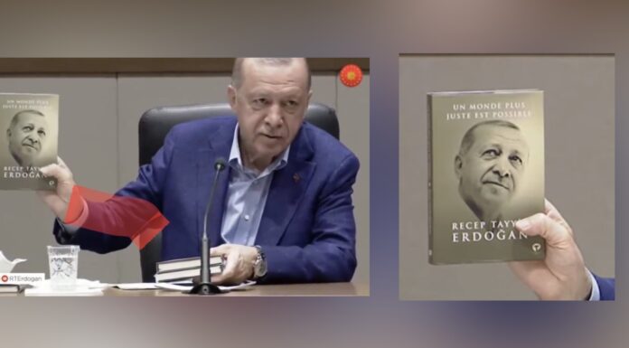 Erdoğan, kitabının Fransızca baskısını İngilizce diye tanıttı