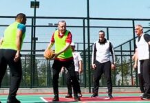 Fahrettin Altun, Erdoğan’ın basket oynadığı görüntüleri paylaştı