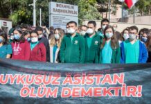 Asistan hekimler alanlara çıktı: “Dr. Rümeysa Berin Şen İsyanımızda Yaşıyor!”