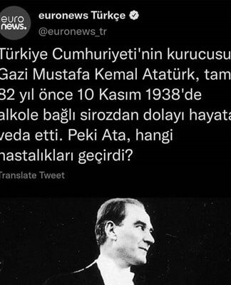Euronews, Atatürk hakkında “alkole bağlı sirozdan dolayı hayata veda etti” ifadeleri nedeniyle özür diledi
