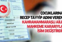 Çocuklarına “Recep Tayyip” adını veren aile, isim değiştirdi: “Pişmanız”