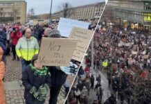 İsveç’in iki büyük şehrinde aşı kartı protestosu yapıldı