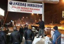 Zamlı elektrik faturasını işyerinin önüne pankart asarak protesto eden esnaf gözaltına alındı