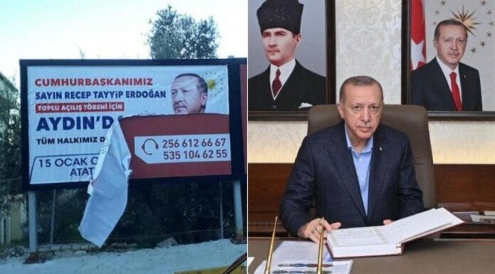 Erdoğan’ın afişini yırttığı ileri sürülen kişi gözaltına alındı