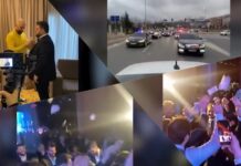 AKP’liler halk geçim sıkıntısı içinde iken paraların havada saçıldığı ve çakarlı araçların oluşturduğu konvoyla evlendi!