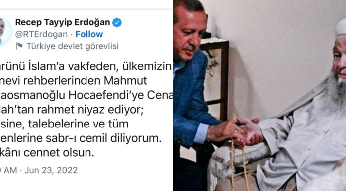 Erdoğan, kadınlar cenazeye gelmesin diyen tarikat liderini “ülkemizin manevi rehberi” olarak tarif etti!