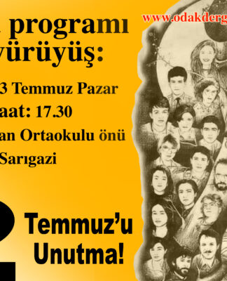 2 Temmuz Madımak Katliamı, Sarıgazi’de düzenlenen yürüyüş ile lanetlenecek