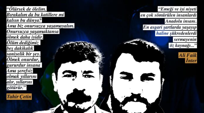 Geçtiğimiz yıl yaşamını yitiren işçi önderleri Tahir Çetin ve Ali Faik İnter anıldı