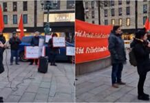 İsveç’in Göteborg şehrinde sosyalistler, İranlı kadınlarla dayanışma eylemi yaptı