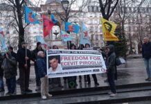 Ecevit Piroğlu için Fransa’da dayanışma eylemi yapıldı