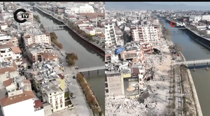 Hatay’ın deprem öncesi ve sonrası görüntüleri yıkımın boyutunu gözler önüne serdi