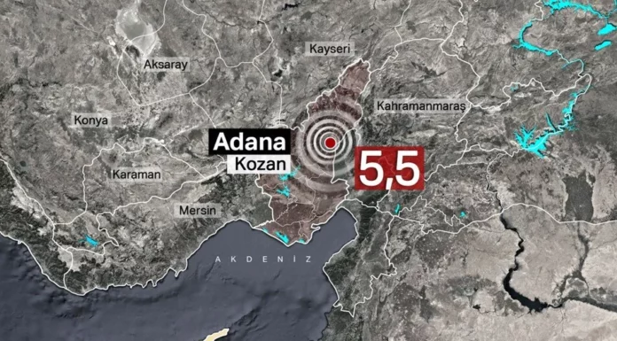 Adana’da 5,5 ve 4,4 büyüklüğünde peş peşe deprem