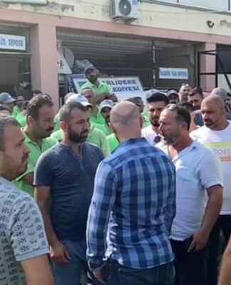 Narlıdere Belediyesi işçileri de iş bıraktı