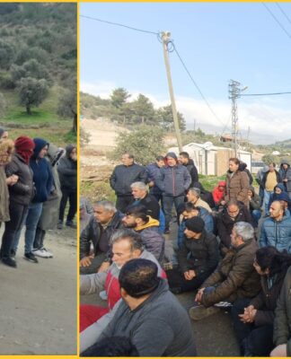 Direnişlerini sürdüren Dikmece halkı iş makinelerinin köye girişine izin vermedi