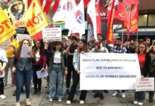 Taksim için direnenlere yapılan gözaltılar İzmir’de protesto edildi