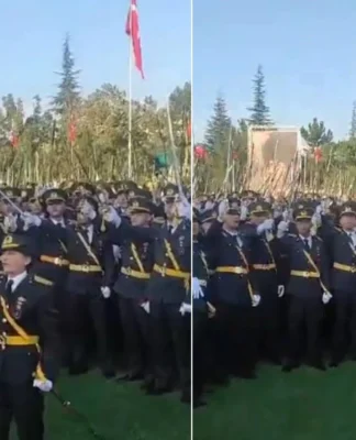Erdoğan’ın katıldığı Kara Harp Okulu mezuniyetinde teğmenler kılıçlarını çekerek slogan attı: “Mustafa Kemal’in askerleriyiz”