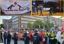 Almanya: Kiel’de “Rheinmetall’i Silahsızlandırın” grubu savunma tersanesi önünde barış kampı düzenliyor