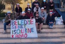 Belediye işçileri 21. haftada da oturma eylemi yaptı: “Belediye şirket işçilerine kadro”