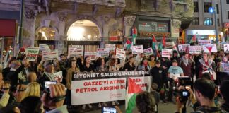 Filistin Eylem Komitesi’nden Taksim Tünel’de eylem