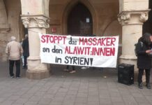Suriye’deki Alevi katliamı, Almanya’nın Münster şehrinde protesto edildi