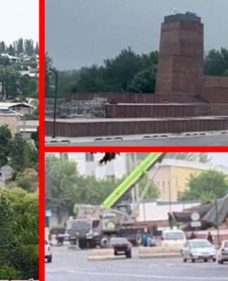 Sovyet hafızasını silme çabası: Kırgızistan’ın Oş kentindeki Lenin heykeli indirildi