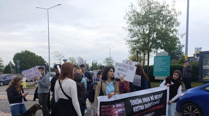 Kocaeli Üniversitesi öğrencileri Rojin Kabaiş için eylem gerçekleştirdi