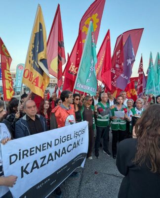 Digel Tekstil işçileri Ege Serbest Bölgesi önünde eylem düzenledi