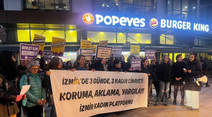 Kadın cinayetlerine karşı İzmir Kadın Platformu’ndan eylem