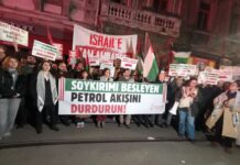 Filistin Eylem Komitesi’nden eylem: “Soykırım vanalarını kapat!”